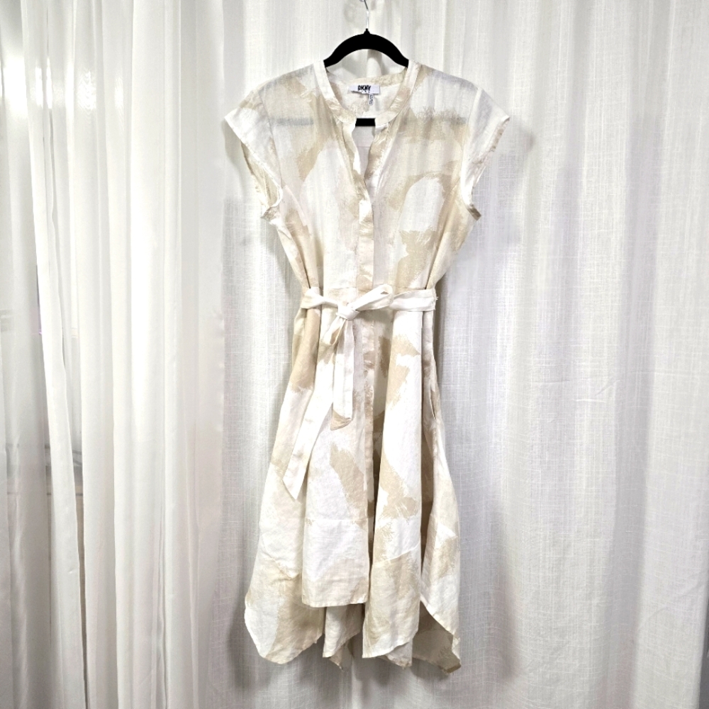 DKNY Ivory Asymmetrical Dress